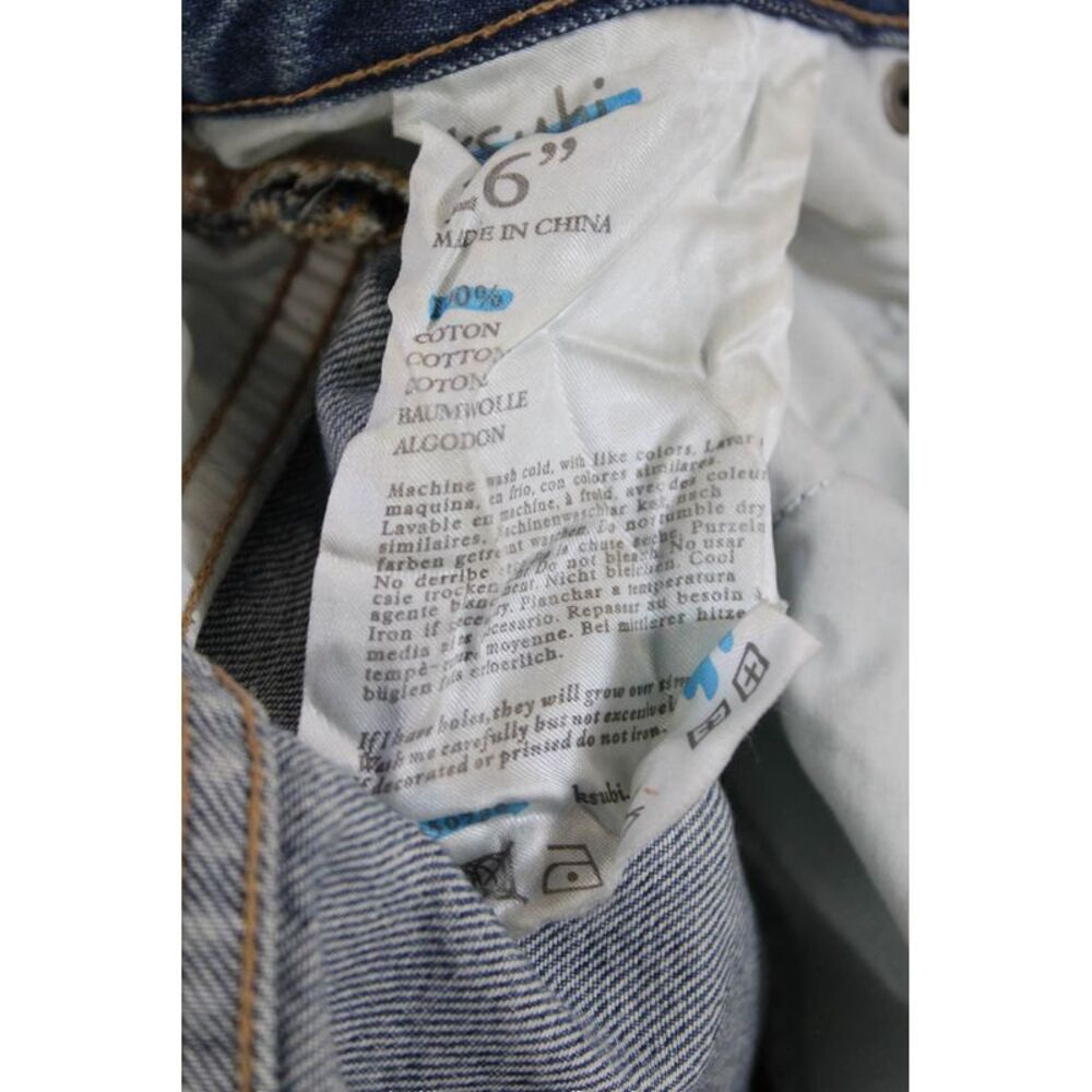 Tsubi Womens Cotton Denim Distressed High-Rise Straight Leg Jeans Blue Size 26 - Picture 5 of 5